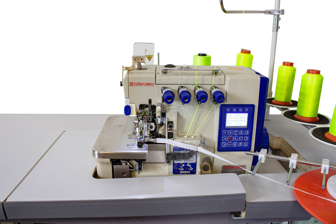 NT-8288-03DM-7/P/PS-B ELECTRONIC AUTO 4 THREADS FULL AUTOMATIC OVERLOCK SEWING MACHINE WITH 5MM TAPE BINDING