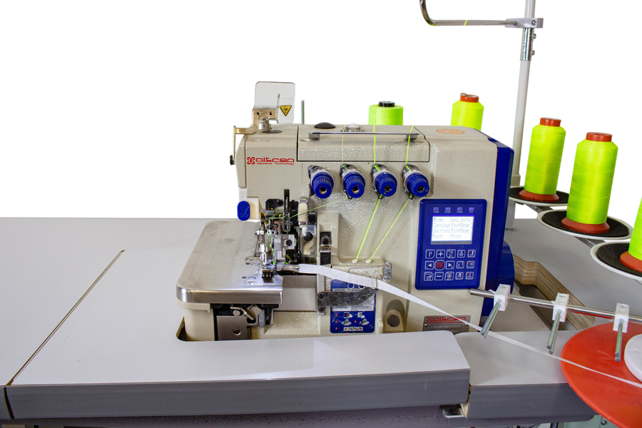 NT-8288-03DM-7/P/PS-B ELECTRONIC AUTO 4 THREADS FULL AUTOMATIC OVERLOCK SEWING MACHINE WITH 5MM TAPE BINDING