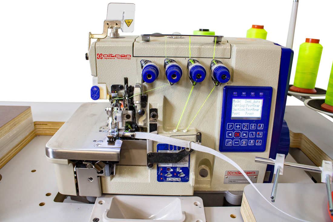 NT-8288-03DM-7/P/PS-B ELECTRONIC AUTO 4 THREADS FULL AUTOMATIC OVERLOCK SEWING MACHINE WITH 5MM TAPE BINDING